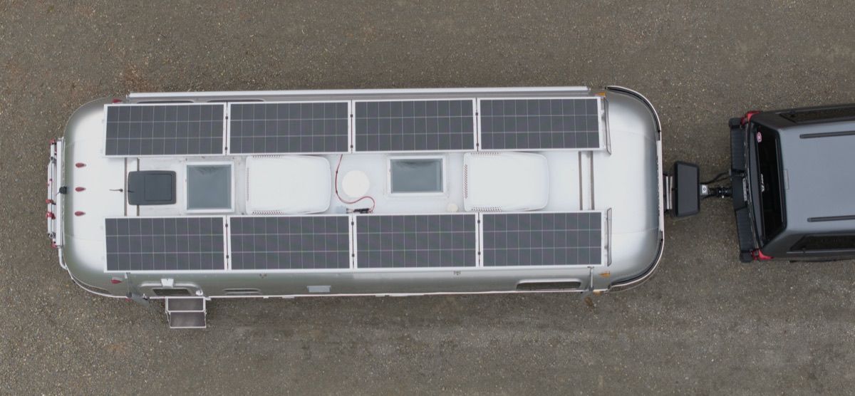 Airstream off-grid at a remote site