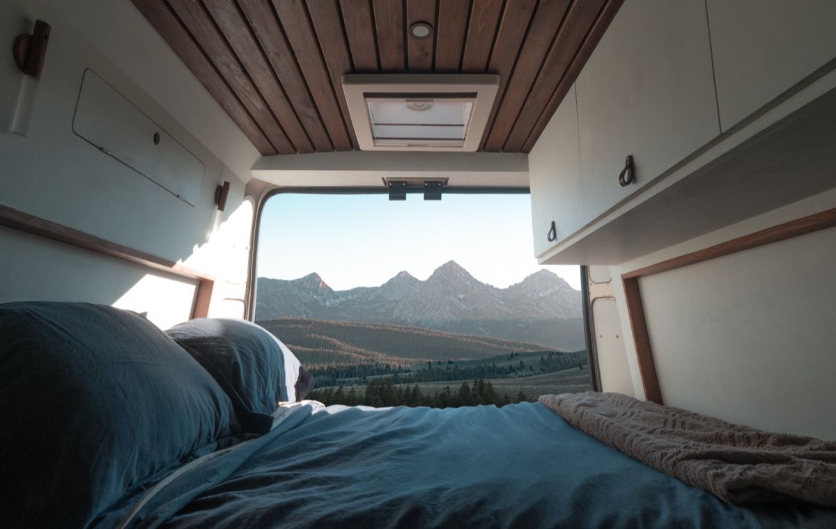 Finished campervan interior