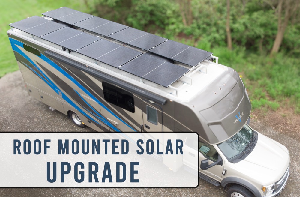 Rooftop solar install on an off-grid rig